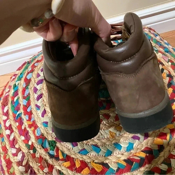 Timberland vintage  brown leather green hiking shoes boots - Picture 3 of 7